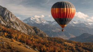 paysages alpins en montgolfière